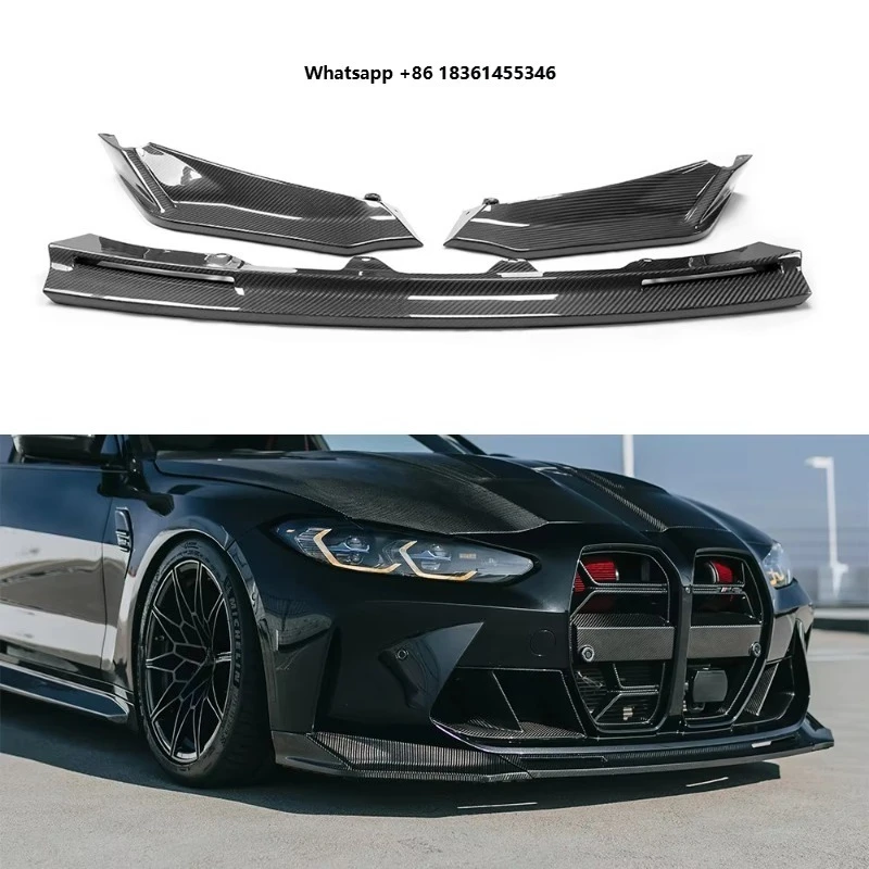 

For M3 M4 G80 G81 G82 G83 Racing Upgrade Carbon Fiber Front Bumper Splitter Front Lip Accessory Trim