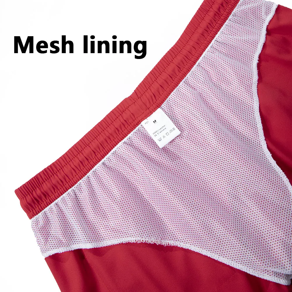 شورت سباحة رجالي بلون سادة مريح ومسامي بطانة شبكية للياقة البدنية والسباحة وركوب الأمواج والغوص للشاطئ #5