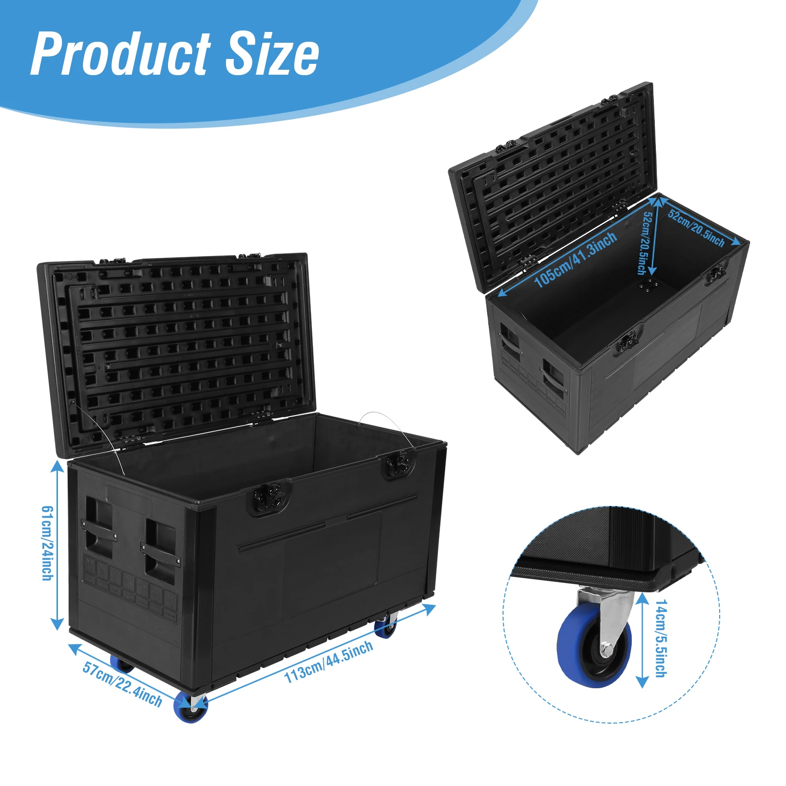 Flight Case with Lockable Casters Cable Trunk Road Case Stackable ATA Rolling Road Case for Pro Audio DJ Equipment
