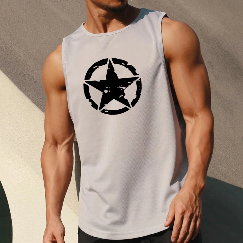 Men\'s Clothing Gym Quick-drying Sportswear T Shirt For Men Summer Fitness Tank Tops Male Mesh Basketball Sleeveless Shirt Vest