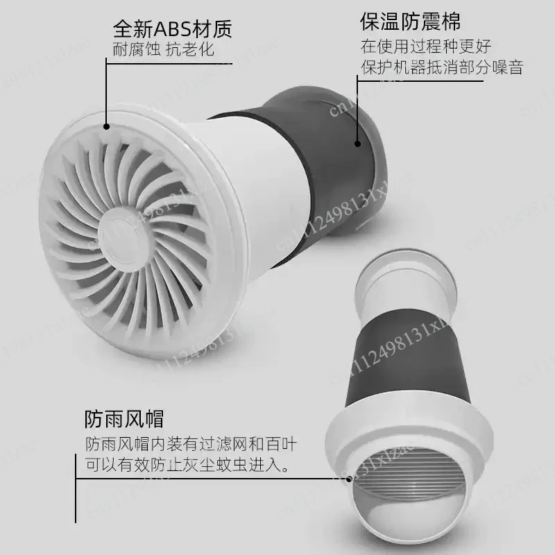 Wall-mounted Through-wall Integrated Bidirectional Exhaust Fan Ventilator For Kitchen Bathroom Chess Room Duct Vent Fan