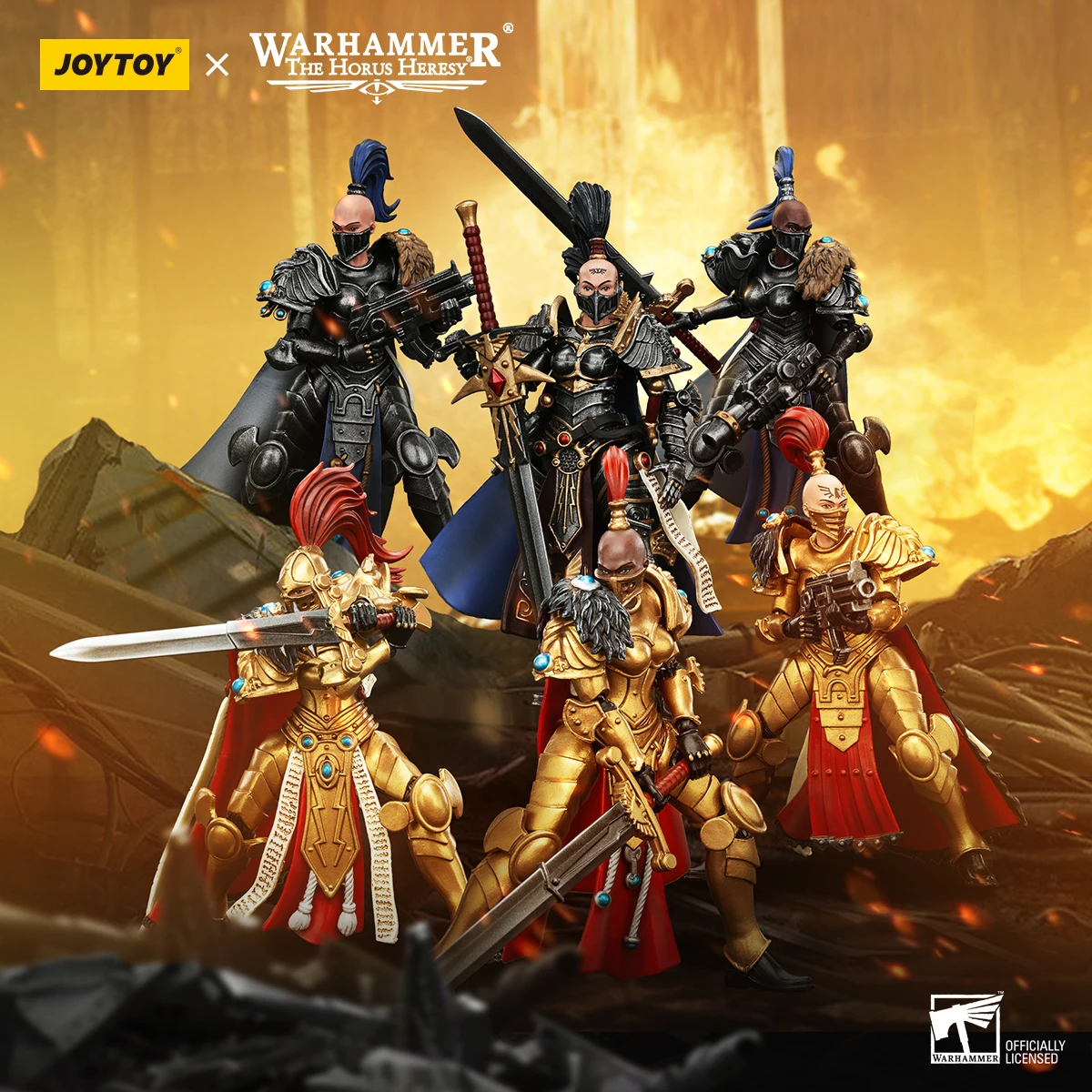 

JOYTOY Warhammer 40k 1/18 The Horus Heresy Sisters of Silence Knight-Commander White Falcons Vigilator Action Figure Toy Gift