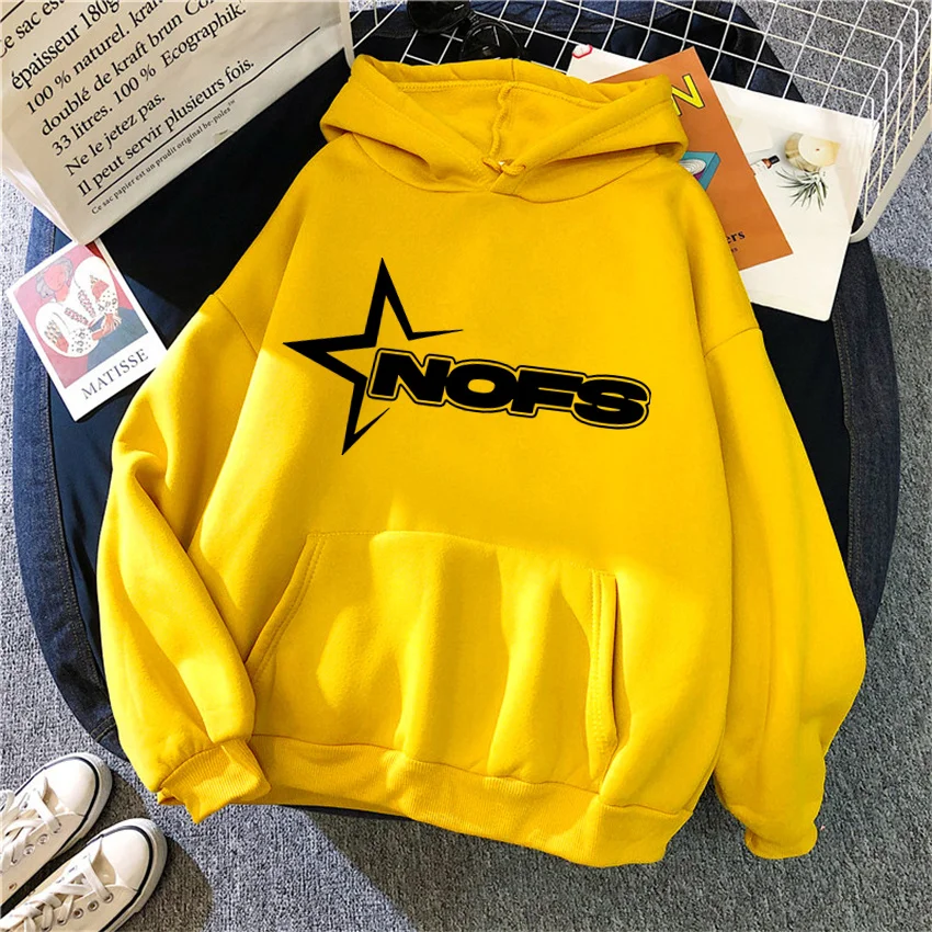 Winter Fashion Womens Hoodie NOFS Print Pullover Streetwear Hoodies Women Hip Hop Fleece Harajuku Y2K Unisex Sweatshirts Tops