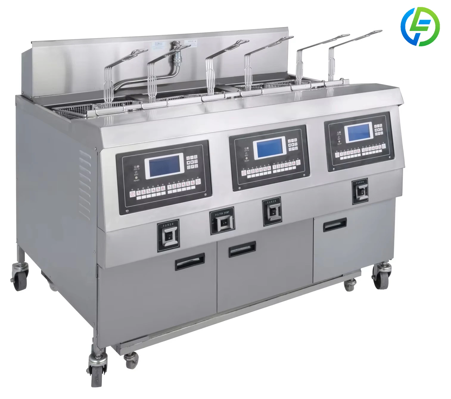 Maßgeschneiderte Chip-Fritteuse, automatisch, für Restaurant, gewerbliche Küche, Innengasdruck-Fritteusen, elektrische Einzelmaschine