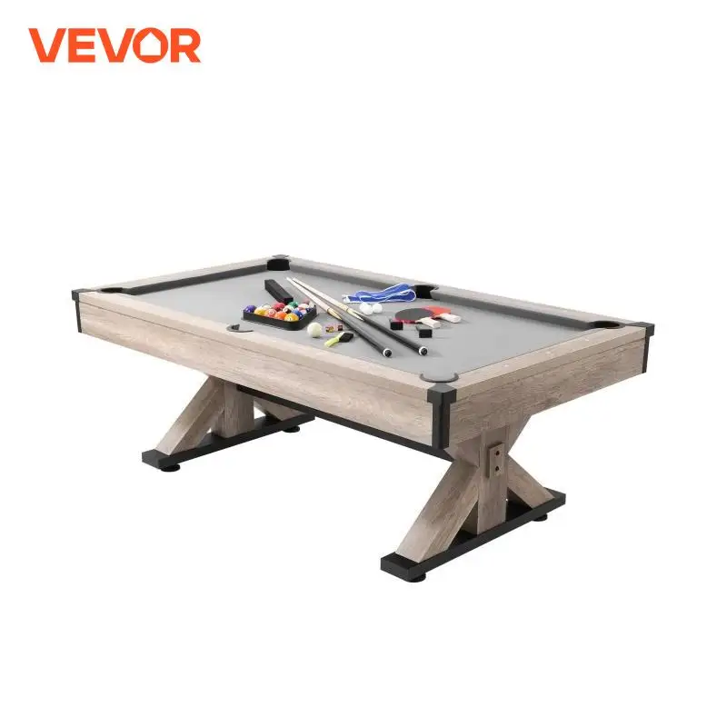 VEVOR 7ft 3-in-1 Billiards Table Combo Set Multi Game Table with Dining Pool and Tennis Table Includes Full Set of Accessories