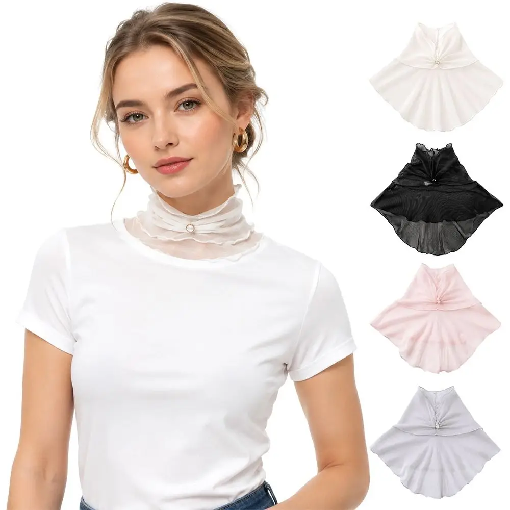 New Mesh Silk Mesh Scarf Breathable Lightweight Neck Protector Windproof Sun Protection Scarf Summer
