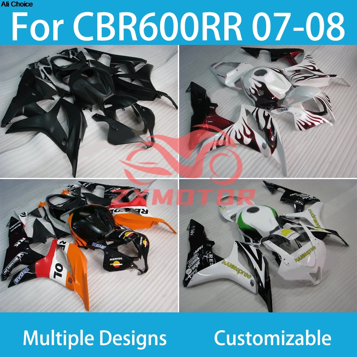 

New Red Flames Fairings for Honda CBR600RR 2007 2008 Motorcycle Bodywork Injection CBR 600RR 07 08 Fairing Kit