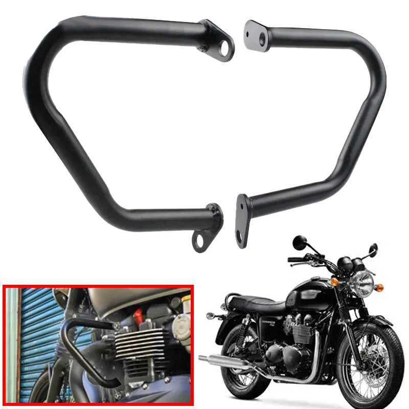 

Motorcycle Engine Guard Crash Bar Safety Bumper Protector Fit For Bonneville T120 Bobber Street Cup Twin Thruxton 1200 2016-2022