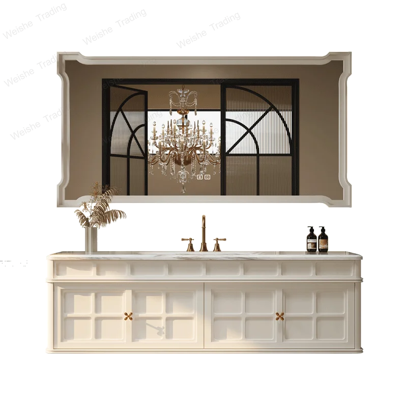 

French Retro Bathroom Cabinet Decorations Display Trendy Space Saver Cupboard Closet Slim Luxury Skincare Gabinete Furniture
