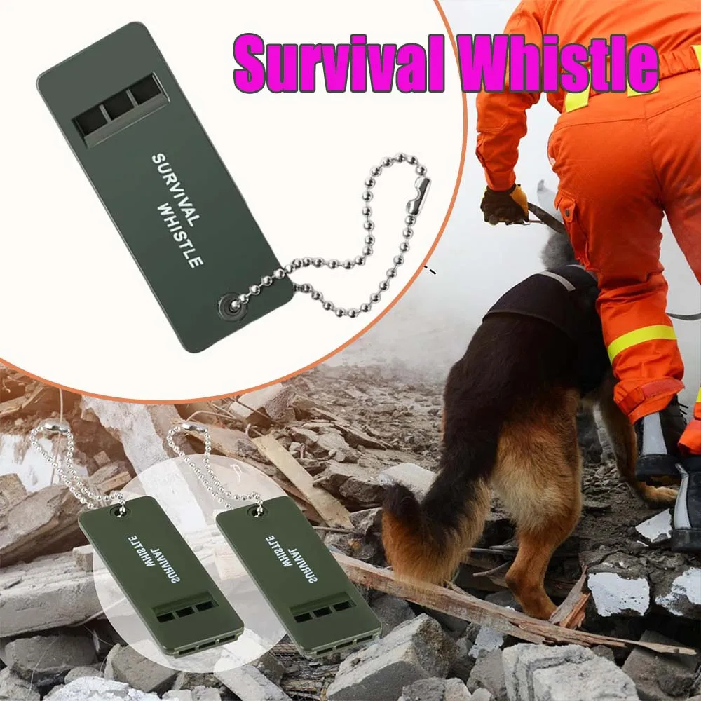 صفارة إنقاذ ثلاثية التردد عالية الملعب بصوت عال للإنقاذ في حالات الطوارئ في الهواء الطلق المشي لمسافات طويلة التخييم زلزال صافرة السلامة والعتاد