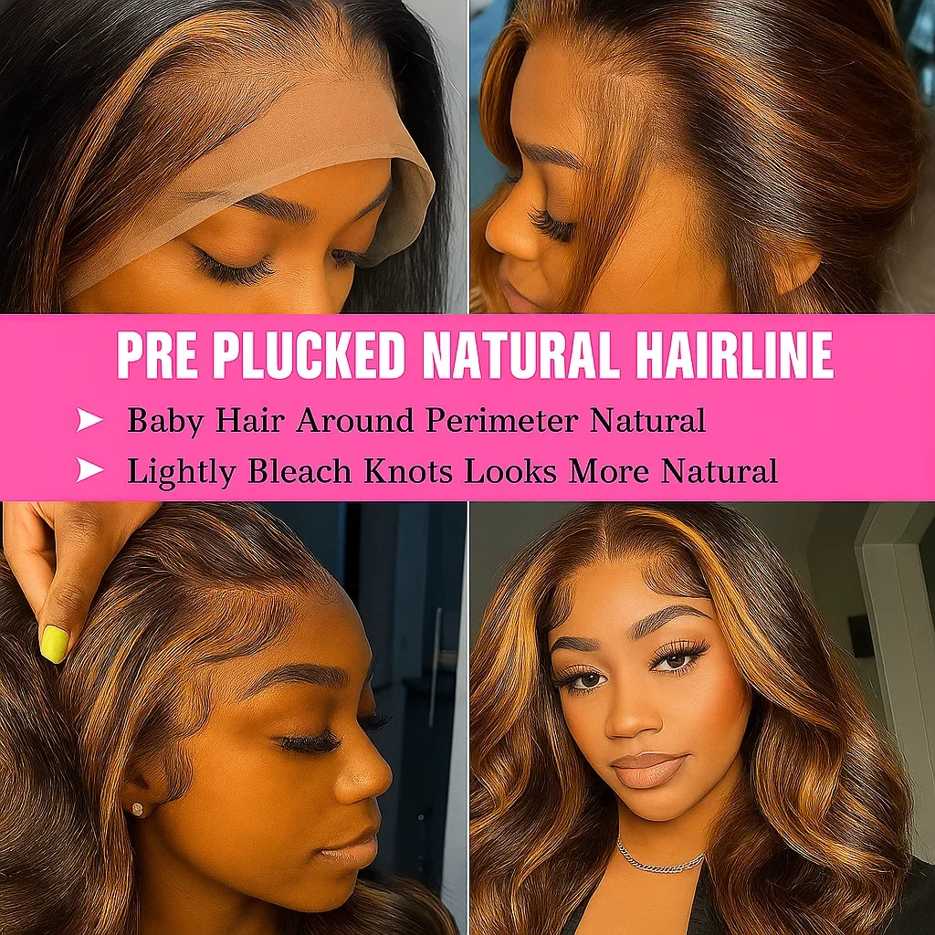 30 بوصة العسل شقراء أومبير الدانتيل شعر مستعار أمامي شعر الإنسان 13x4 HD الدانتيل الباروكة الأمامية 4/27 تسليط الضوء على الجسم موجة الباروكات قبل قطعها #5