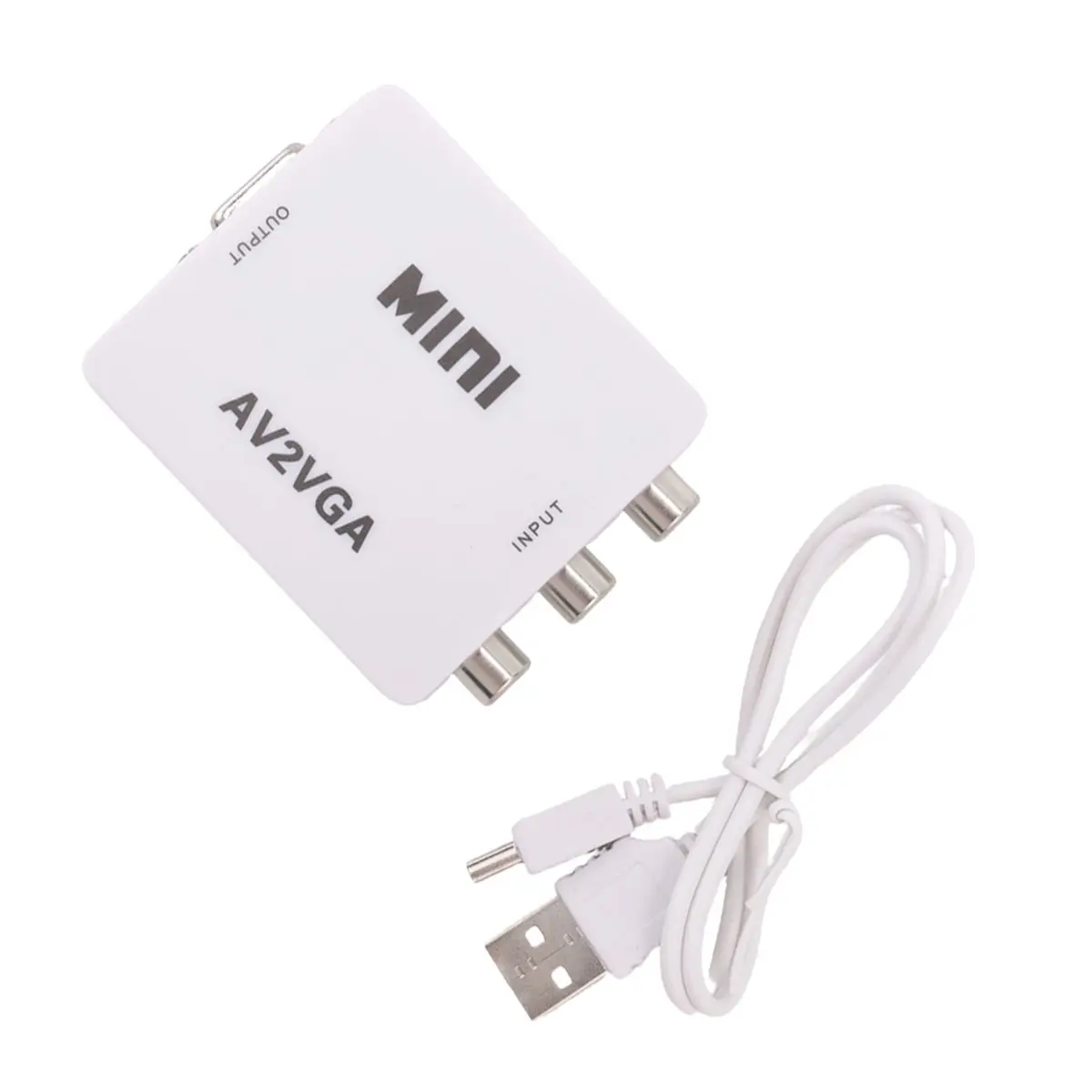 A99X AV () to VGA Audio Video Converter,Support Resolution 1080P /720P,With 3.5 mm AUDIO Audio Input Port,for STB TV PC