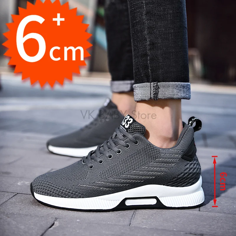 

Men's Height Increasing Shoes Men Elevator Shoes Sports Casual Height Increase 6CM 8CM Breathable Mesh Shoes