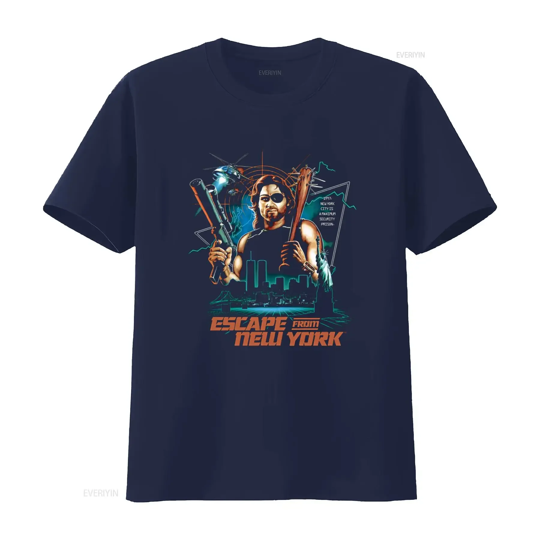 Escape From New York Snake Pliskin T Shirt Retro Movie Design High Quality Print Perfect for Fans vintage Washed graphic - view 4