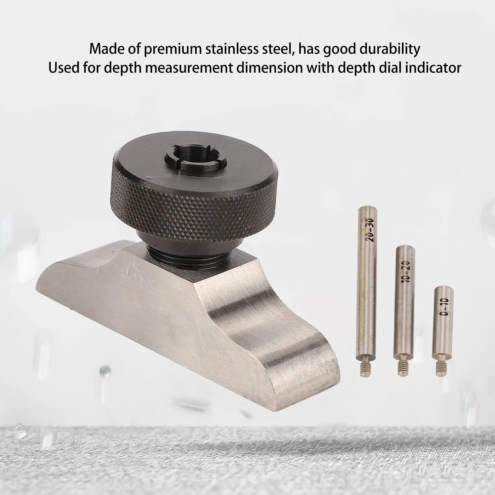 Depth  Indicator Base Depth  Indicator Base Hardened Stainless Steel Depth Micrometer Stand with Extension Rods