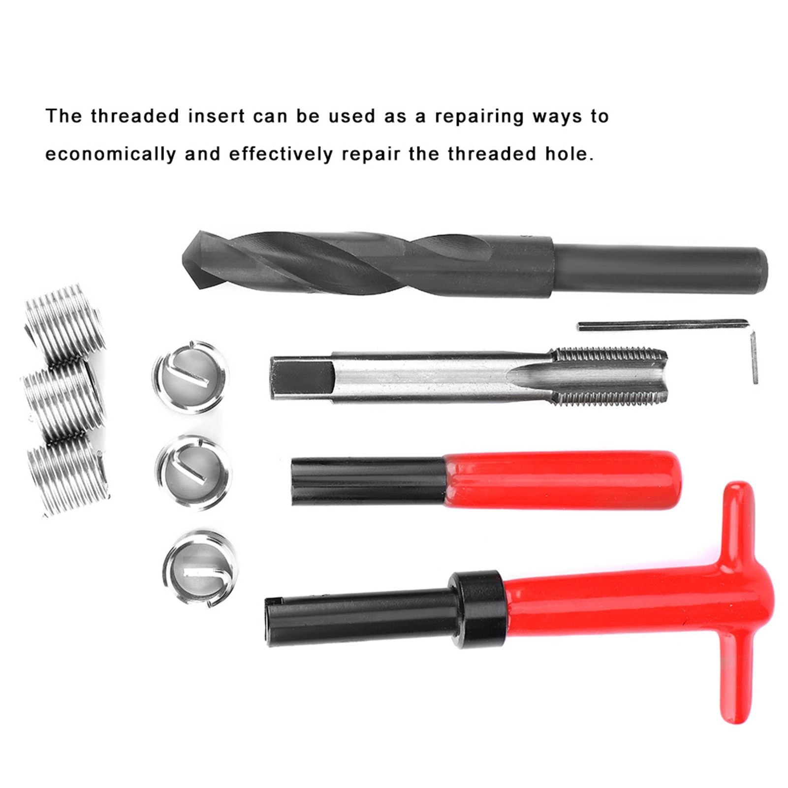11Pcs Thread Repair Kit Stainless Steel Twisted Drill Wrench Tap Insertion Tool M16x1.5