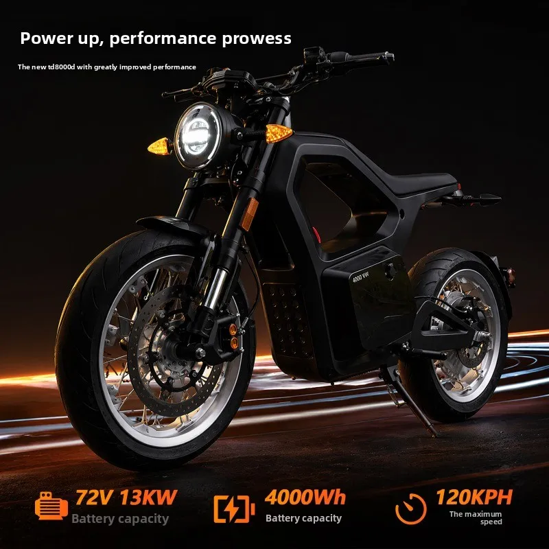 13Kw high-power retro electric motorcycle, outdoor competitive adults can be licensed high-speed electric motorcycle