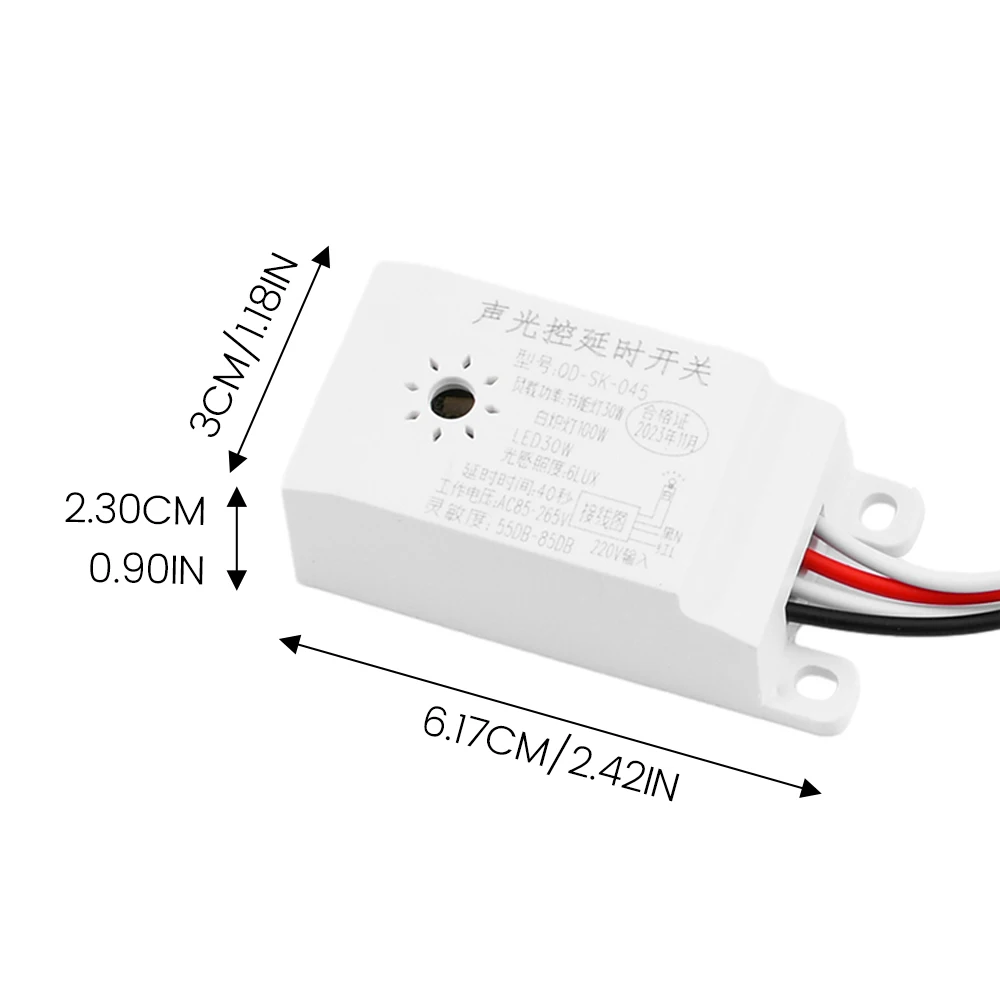 AC 220V Sound Licht Steuerschalter Deckenleuchte Sound Licht Sensor Steuerung Verzögerung Schalter Modul für Lager Hof Licht