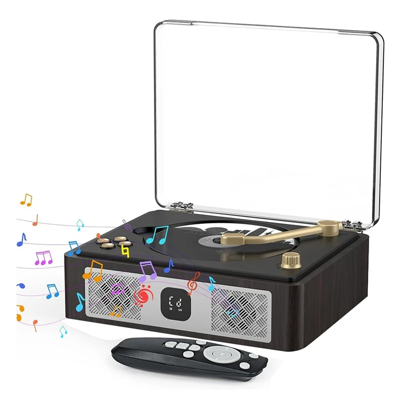 Bluetooth CD-плеер Настольные проигрыватели компакт-дисков для дома Встроенные динамики Перезаряжаемый разъем для наушников Винтажный CD-плеер