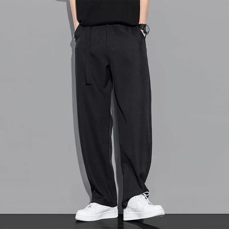 High-grade Slacks Men's Ice Silk Wide-leg Pants Loose Straight Leg Summer Trousers