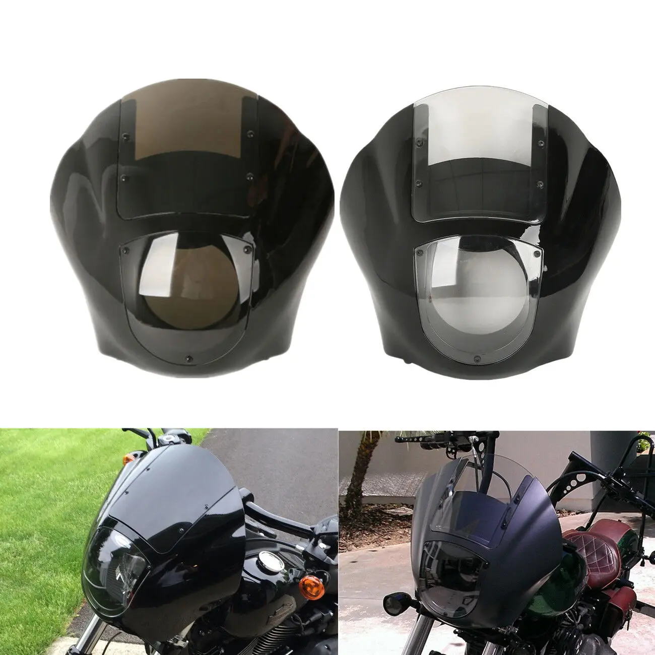 

Smoke/Clear Quarter Fairing Windshield For Harley Sportster XL 883 XL 1200 1988-2012 Dyna Fat Bob 1995-2005 FXR 1986-1994 1993