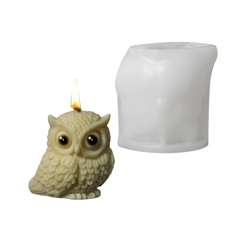 Moule figurine hibou fabriqué à main, facile à utiliser, moule bougie en forme d'animal, en résine époxy pour les à