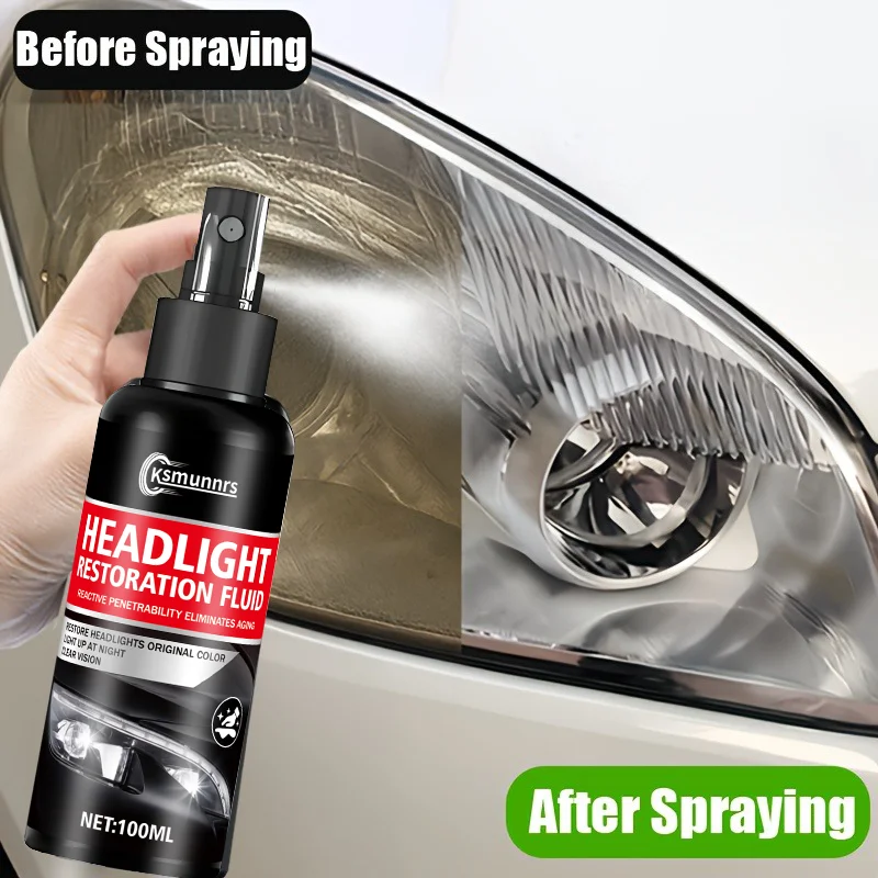 Car headlight repair kit - quickly removes yellowing and fogging, restoring headlight lenses to a clear, new look. DIY applicati