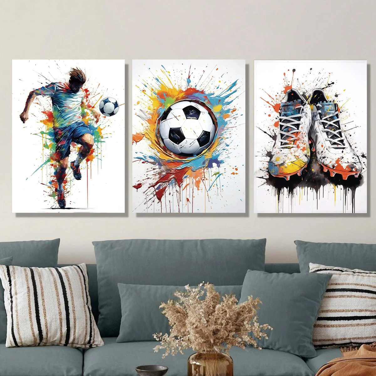 Sports Equipment Store - Football Themed Decorative Painting,Modern Youth Room,