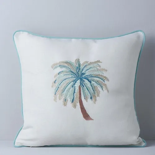 Linens Palm 45x45 cm. Pillow decorate Raw White