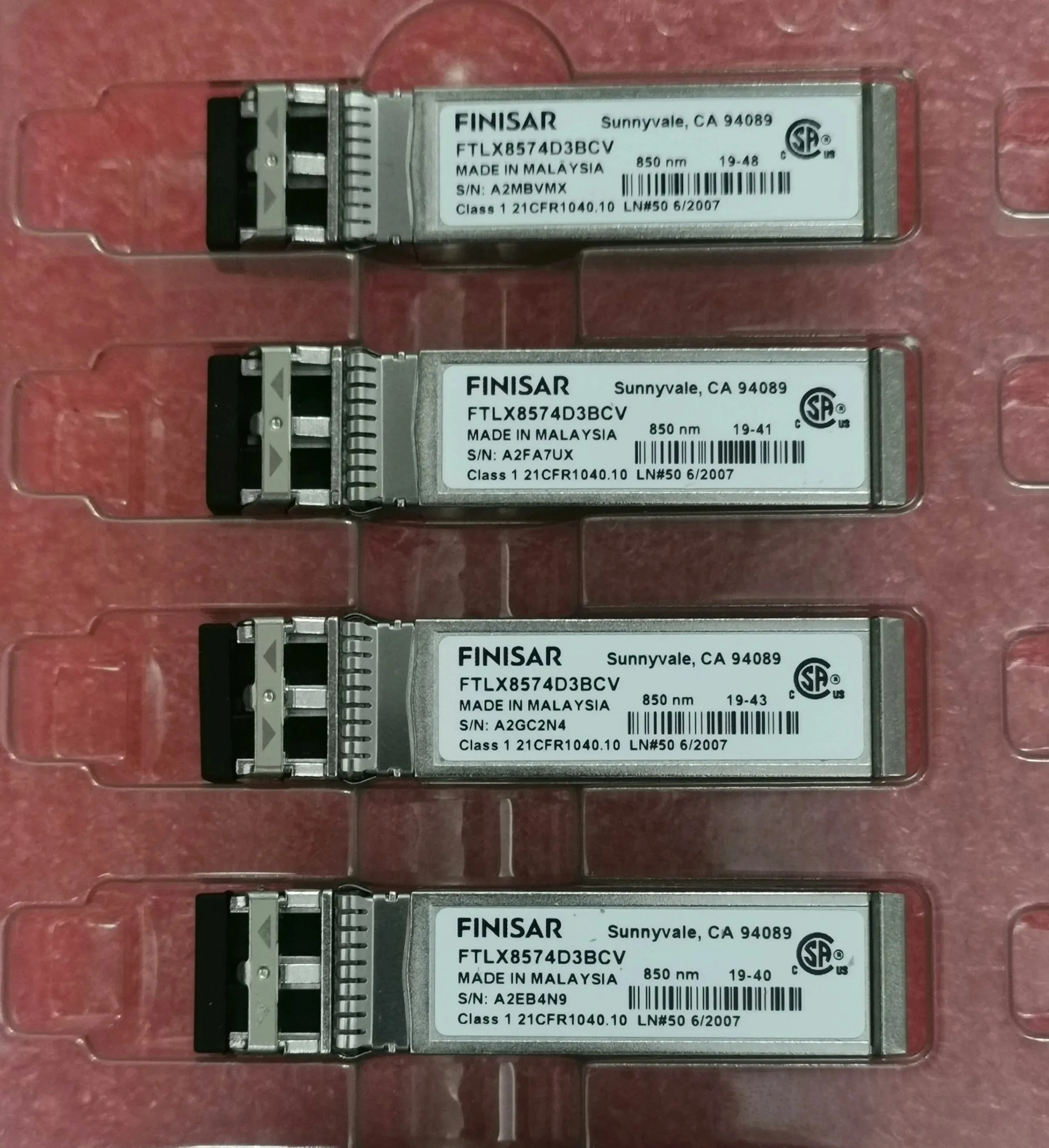 5PCS FTLX8574D3BCV Finisar SFP+ 10G Transceiver 10GB 850NM SFP Fiber Optical Network Module 10G General Purpose Module