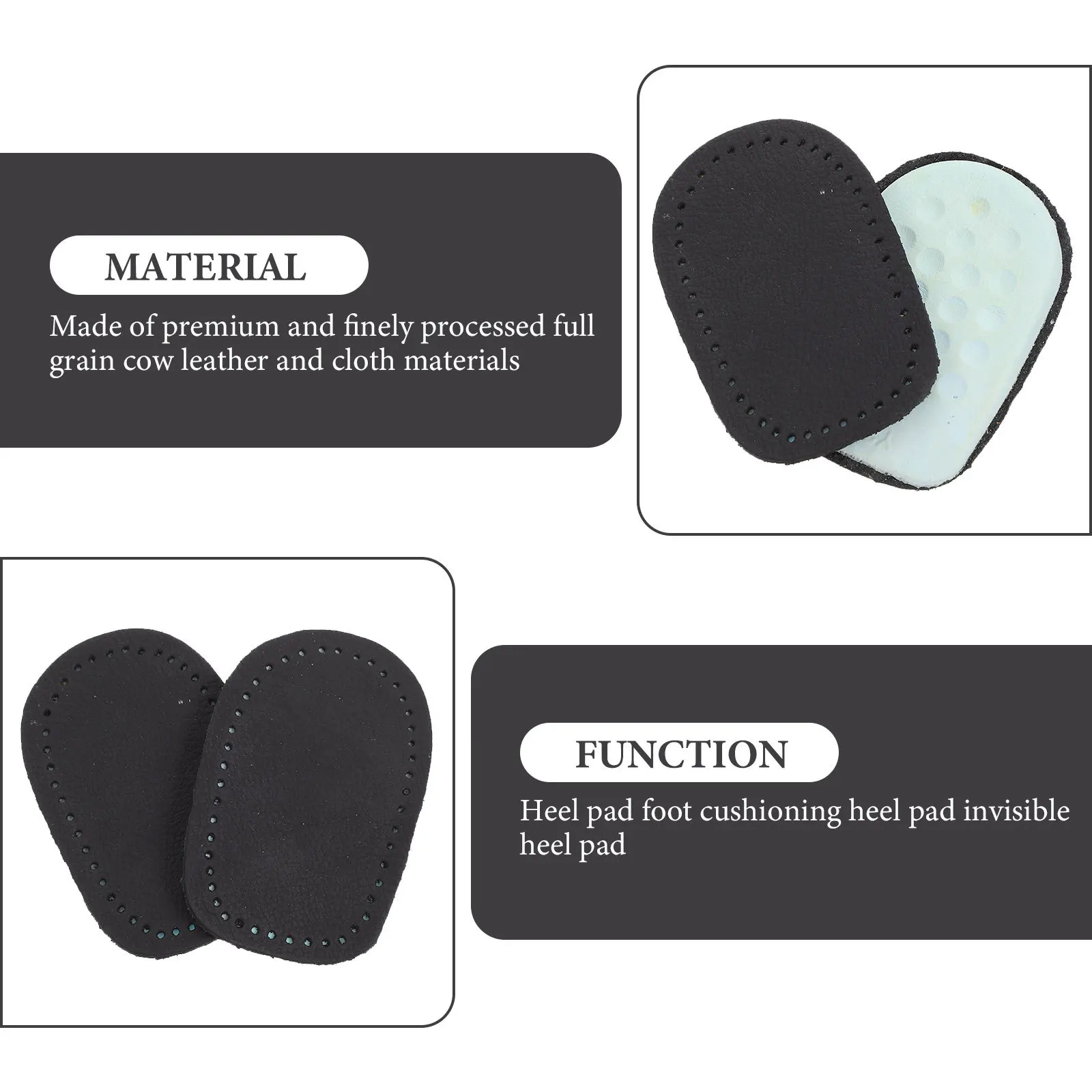

8Pairs Heel Lifts for Shoes Full Grain Insoles Shock Absorption Pads Foot Rear Half Mats Pain Relief High Intensity
