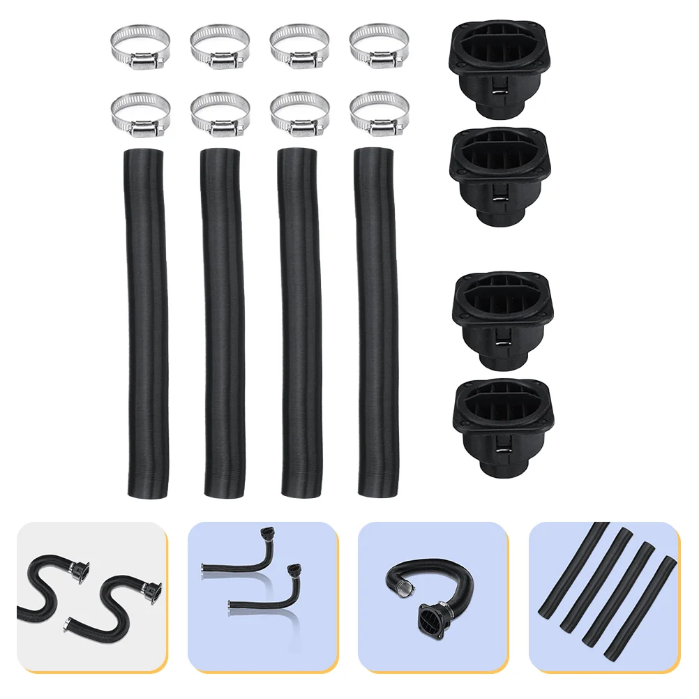 

Car Heater Duct Pipe Exhaust Parking Kit Replacement Air Vent Outlet Black Aluminum Foil