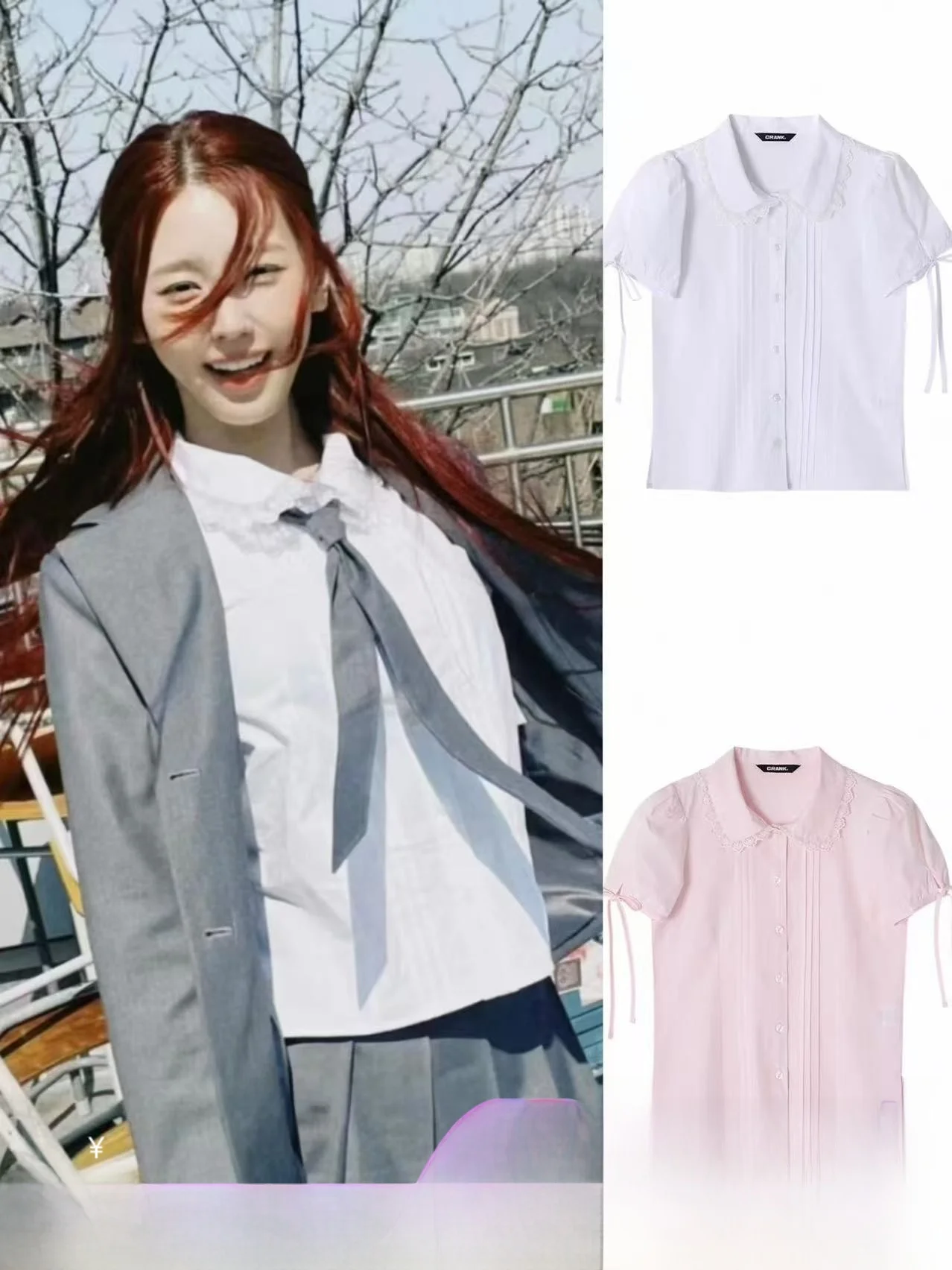 

Женский топ Zhaomaiyan Korean Sle Sweet ort Sve irt с кружевной отделкой и галстуком-бабочкой Bubble Sve Accordion Pleat