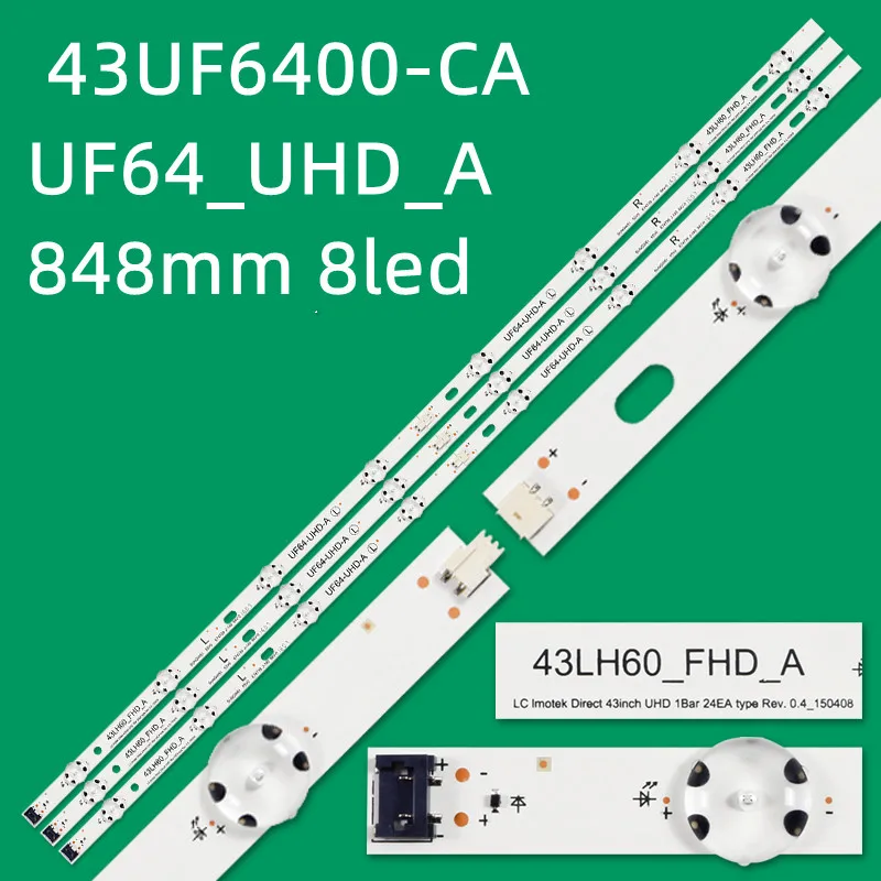 

6/18 шт. светодиодная подсветка для телевизора 43LH60_FHD 43UF640T 43UH619v 43UH620V 43UH610V 43UH6030 43UF6407 UF64_UHD_A 43LH60FHD 43UF6409