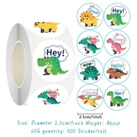 500PCS cartoon stickers cute dinosaur reward festival handmade personalized decorative seal stickers self-adhesive labels Kawaii