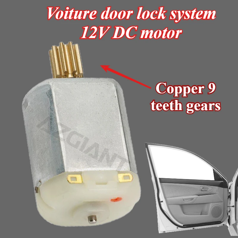 AZGIANT-sistema de bloqueo de puerta de coche, motor CC para Peugeot 106 205 309 405 605 Citroen Saxo AX BX ZX 9 dientes, accesorios para automóvil