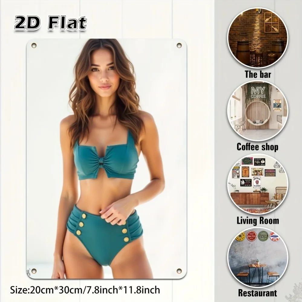 

2D Funny Bikini Girl Art Wall Plaque for Home Bar Cafe Garage Halloween Christmas Gift