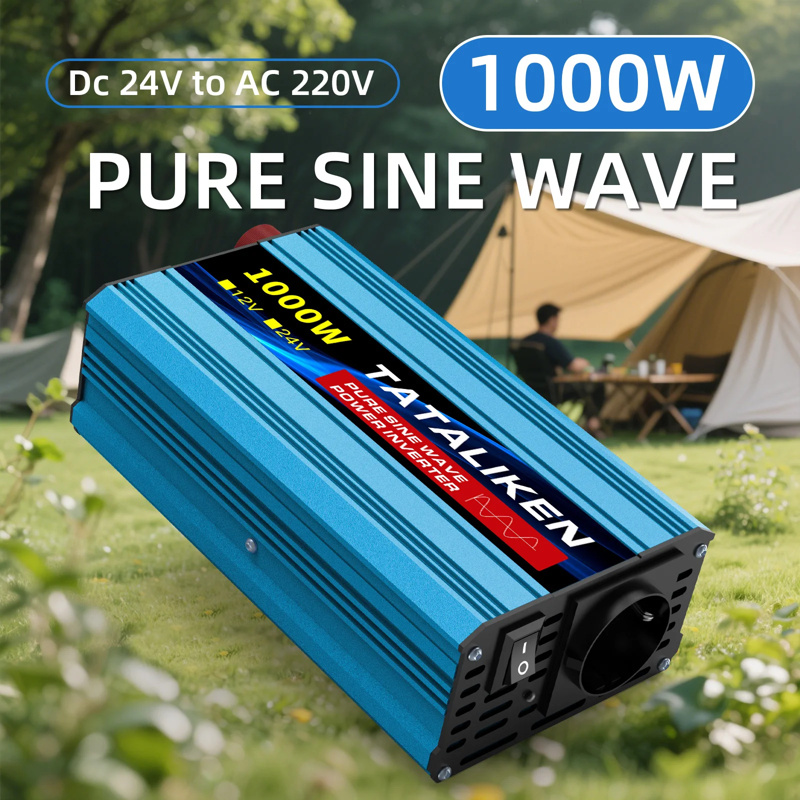 EU-Steckdose Reiner Sinus-Wechselrichter 1000W-10000W 24V auf 220V 50HZ Hocheffizientes Auto-Stromversorgungsgerät für den Einsatz im Automobilbereich