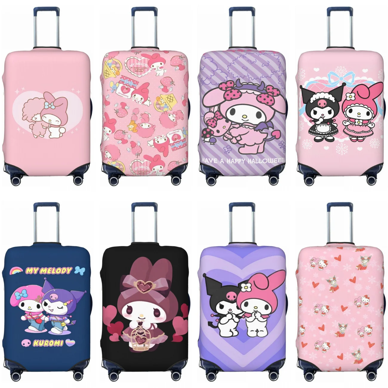 My Melody Sanrio Anime Suitcase Cover Cute Y2K Manga Travel Vacation Practical Luggage Accesories Protector