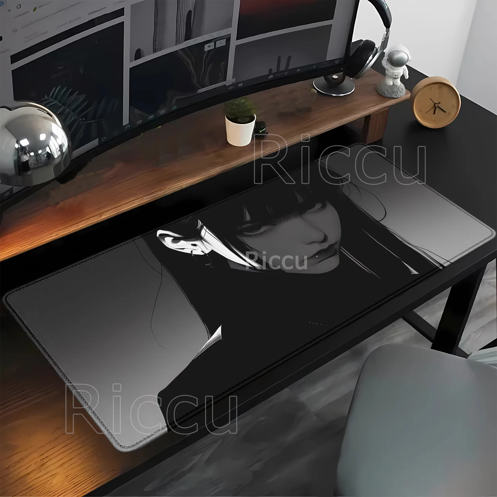 Japanisches Gothic-Mädchen-Mauspad, 900 x 400 mm, rutschfestes Gaming-Mauspad, Gamer, E-Sport-Mauspad, Spieltastatur, HD-Druck, Schreibtischunterlage