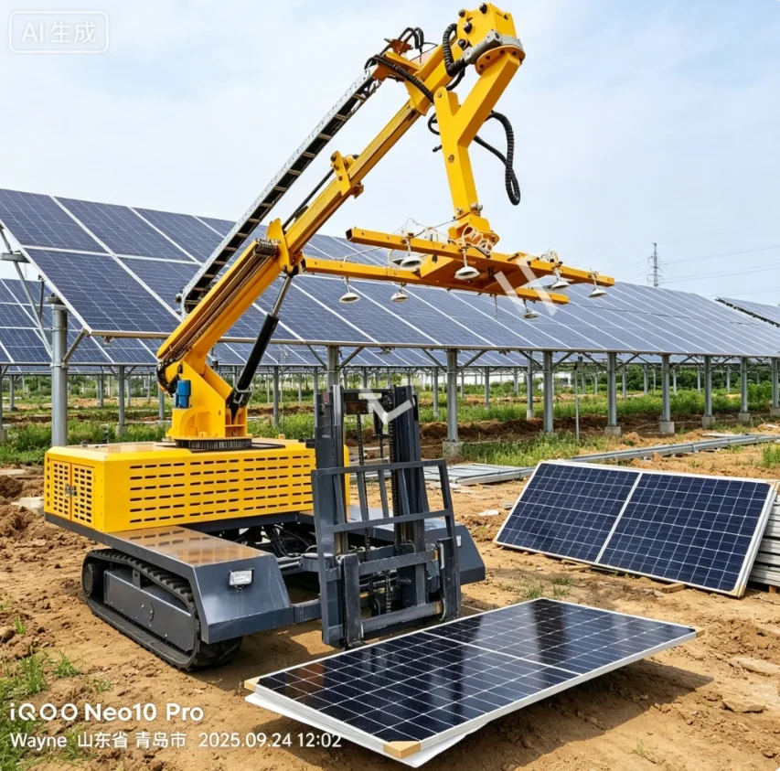 Customized Solar Panel Lifter Hydraulic Suction Cup Mounting Truck Track Crawler Installation Machine