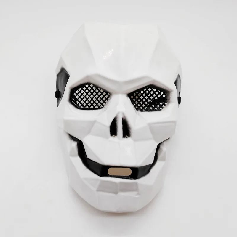 American Chief Skull Mask White Geometric Line Mask Zombie Field Gear Skulls Warrior Face Mask Big Mouth Knight Mask CS Gear