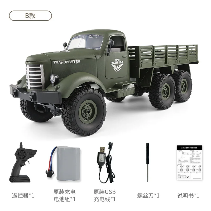 JJRC New 1:16 Full Scale Remote Controll Military Truck Model For Children Toys Gift 2.4G 6WD Climbing Off-Road Vehicle Rc Truck