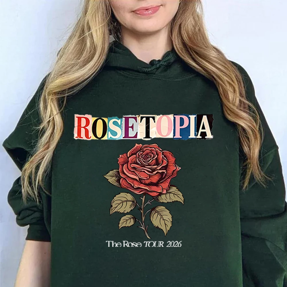 Women The Rose Hoodie The Rose Rosetopia Tour 2026 Concert Shirt Trendy Kpop Group Lover Merch Woosung Taegyeom K-pop Fan Hoodie