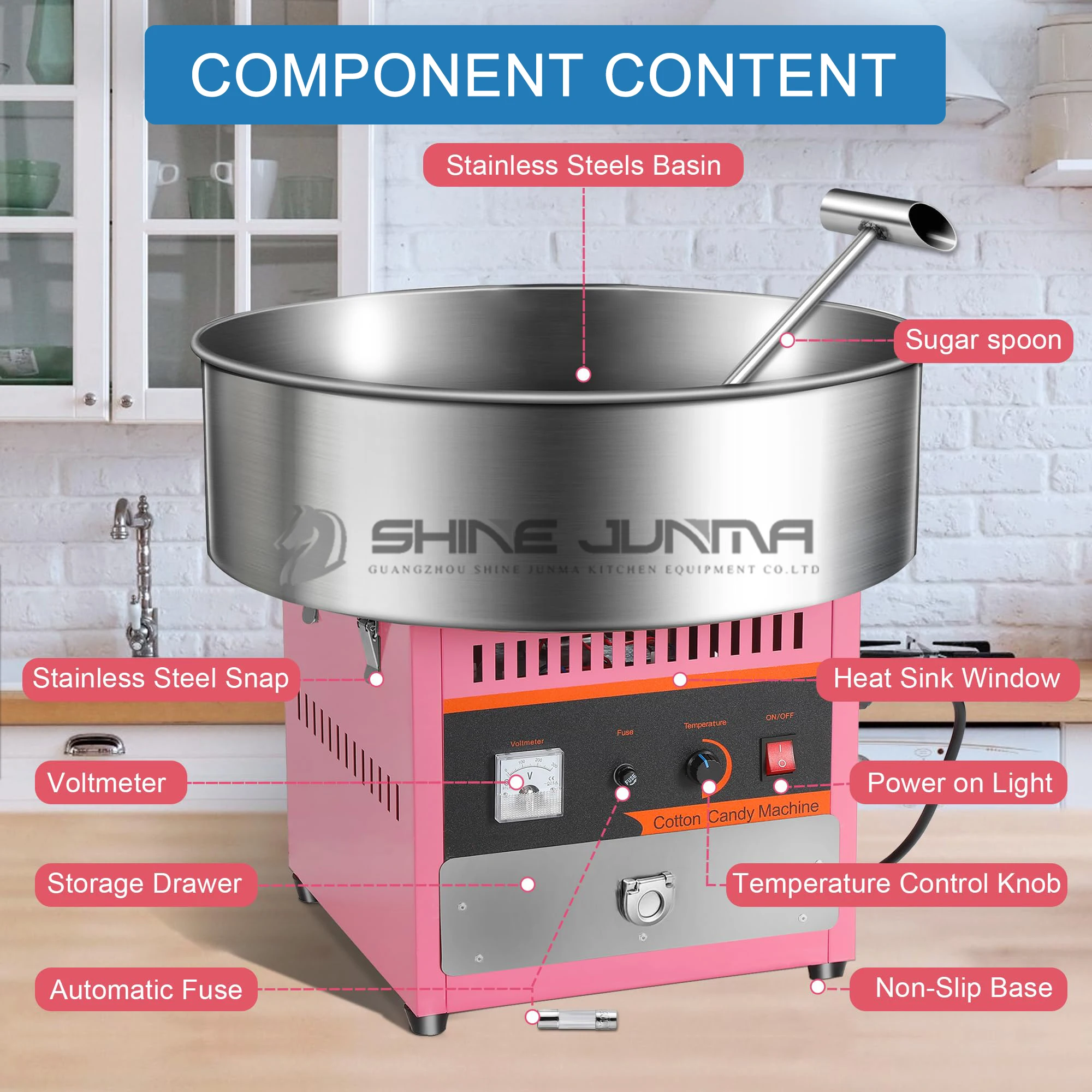 2025 1000W Commercial sugar automatic cotton candy making machine floss small cotton candy machine electric cotton candy machine