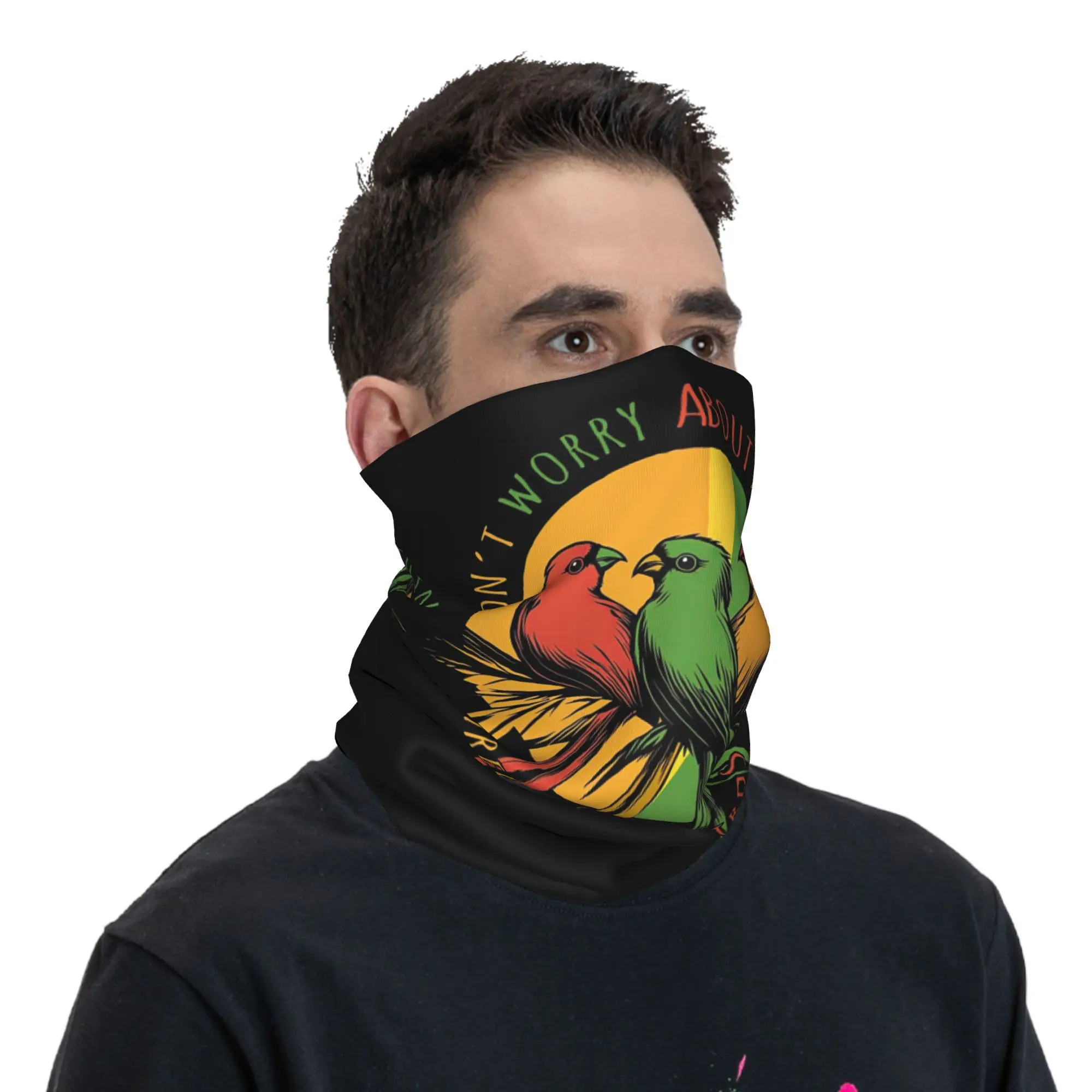 Kawaii Three Little Birds Reggae Bandana Neck Cover Printed Wrap Scarf Multifunction Face Mask Riding For Men Women Adult Winter
