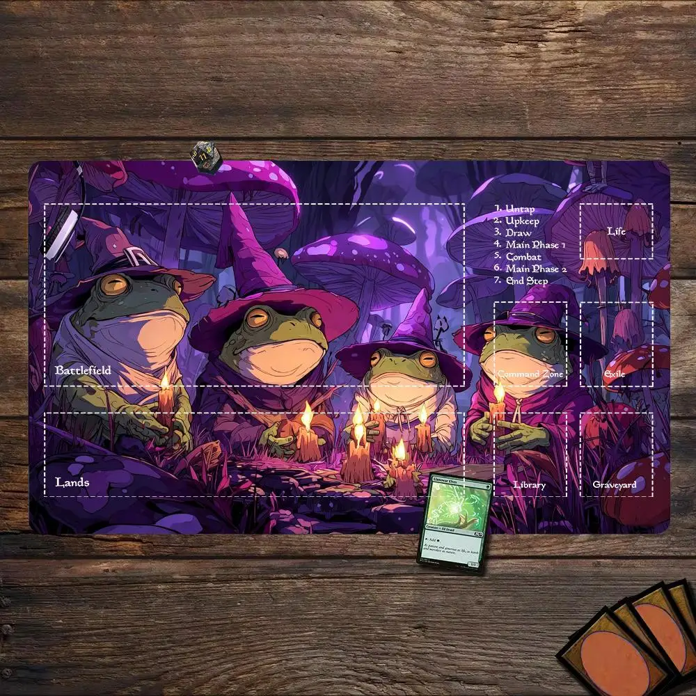 Frog Witch Coven Large Mouse Pad Play Mat 24x14Inch Non‑Slip Office Desk Mat Stitched Edge Game Keyboard Mousepad Mouse Mat