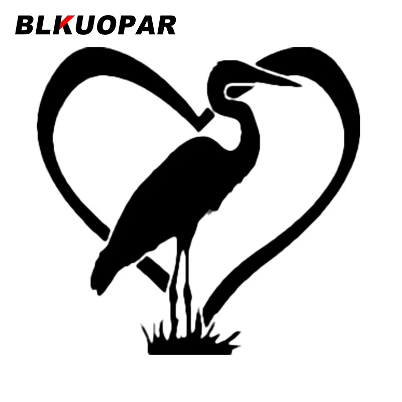 

BLKUOPAR Great Blue Heron Bird In A Heart автомобильные наклейки водостойкая аниме наклейка индивидуальная доска для серфинга багажник дверь автомобиля протектор