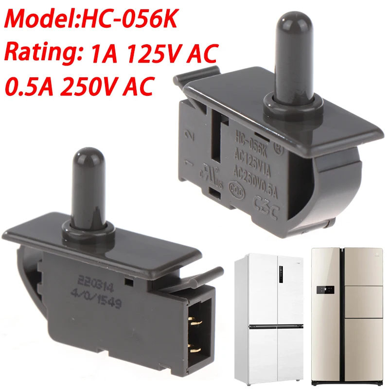 HC-056K Refrigerator Spare Parts Door Light Control Normally Closing Push Button Switch Refrigerator Door Freezer Door Switch
