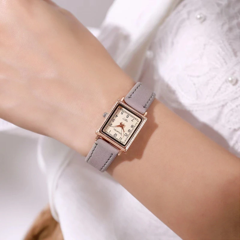 Moda versátil novas senhoras relógio feminino nicho sênior senso de temperamento estudante festa cinto quadrado relógio feminino